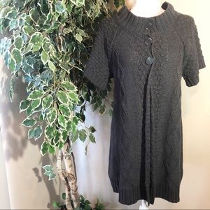 4/$25 - Mac & Jac Short Sleeve Dark Gray Cardigan